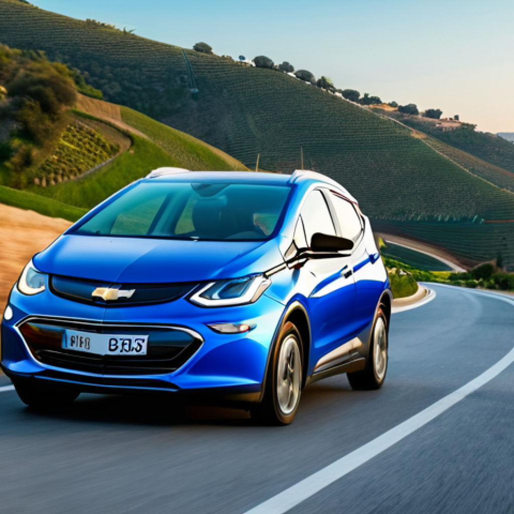 지엠 쉐보레 볼트 EV와 르노 조에 비교 - **Prompt 1: Robust Electric Journey through Portugal with Chevrolet Bolt EV**
A wide-angle shot ...