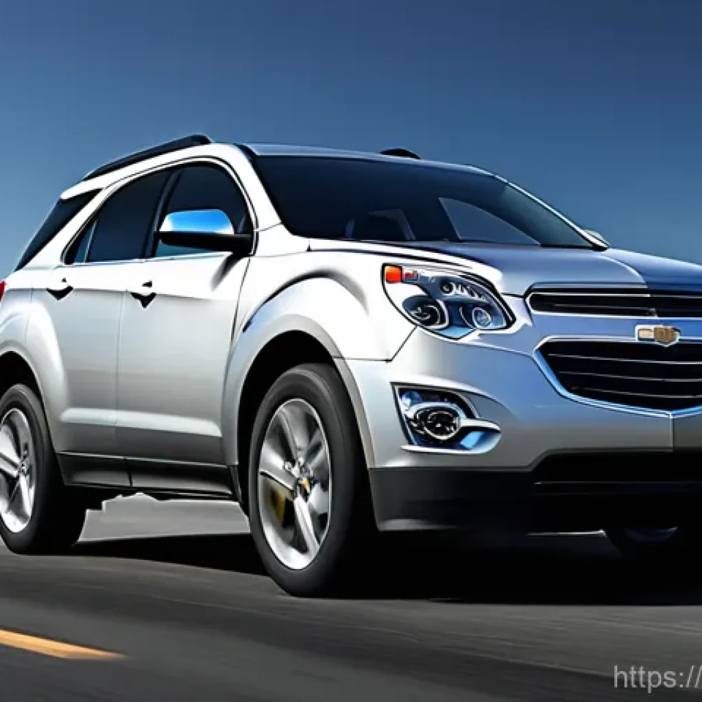 지엠 쉐보레 이쿼녹스의 고객 만족도 - **Prompt 1: Dynamic Driving Experience**
A dynamic, low-angle shot of a silver Chevrolet Equinox